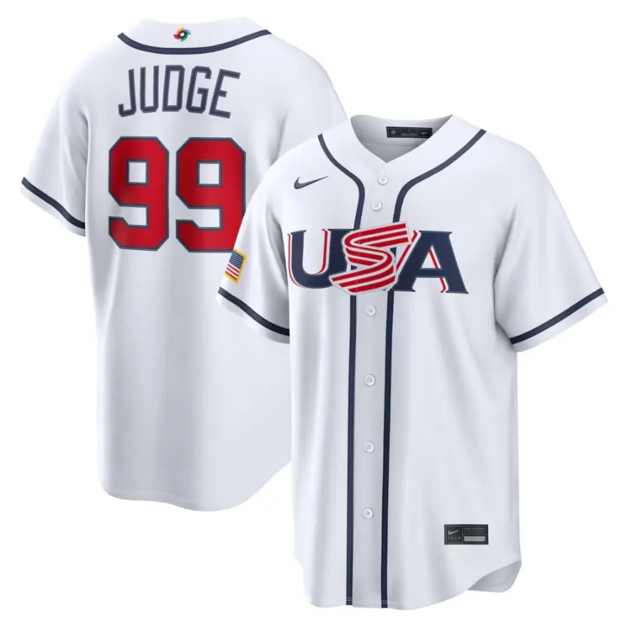 USA Baseball Aaron Judge White 2026 World Baseball Classic Home Stadium Jersey