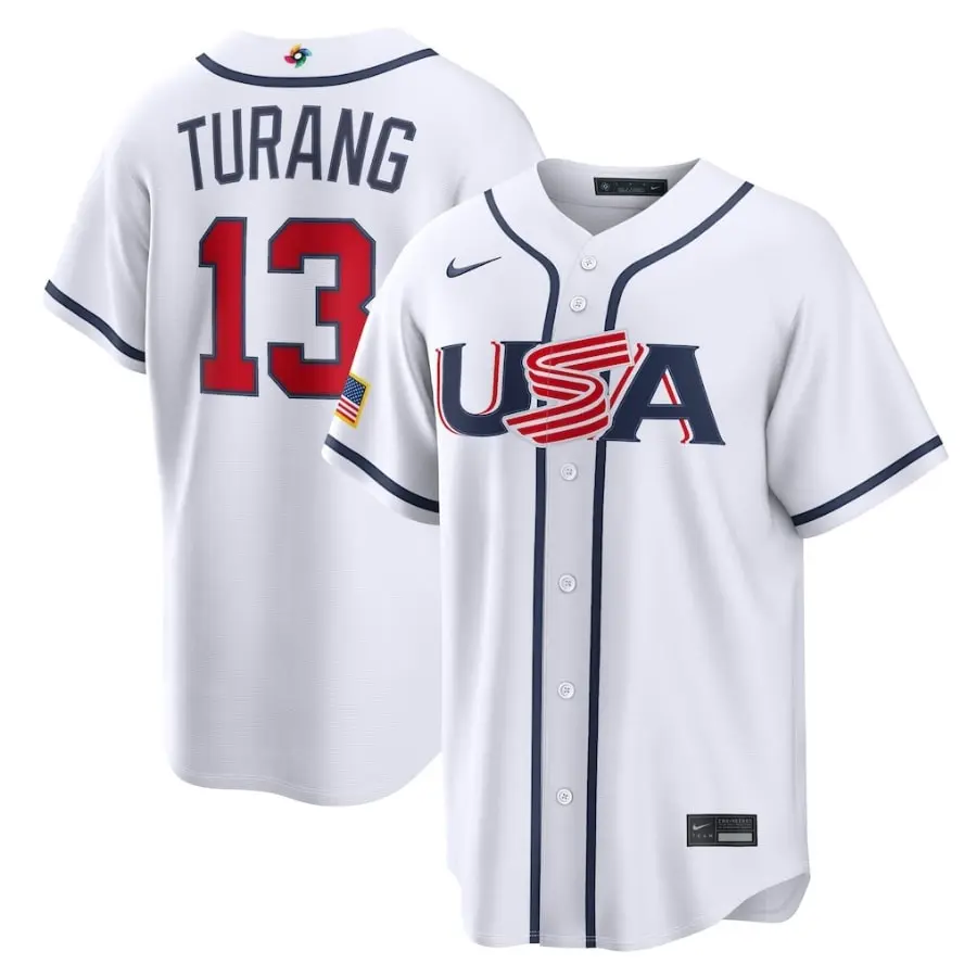 USA Baseball Brice Turang White 2026 World Baseball Classic Home Stadium Jersey