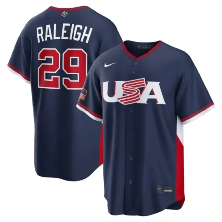 USA Baseball Cal Raleigh Navy 2026 World Baseball Classic Road Stadium Jersey