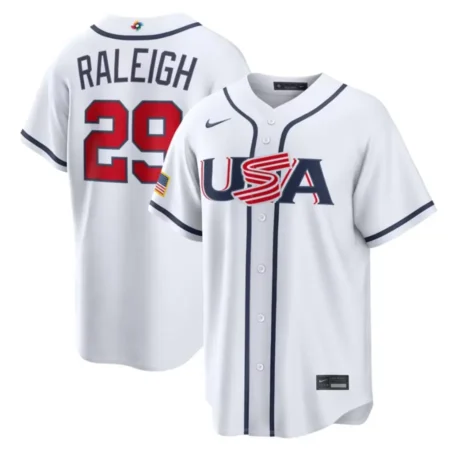 USA Baseball Cal Raleigh White 2026 World Baseball Classic Home Stadium Jersey