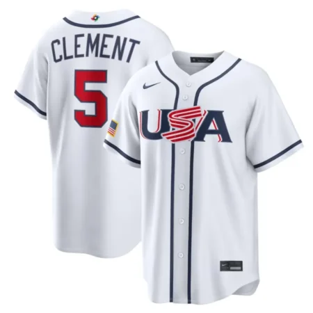 USA Baseball Ernie Clement White 2026 World Baseball Classic Home Stadium Jersey