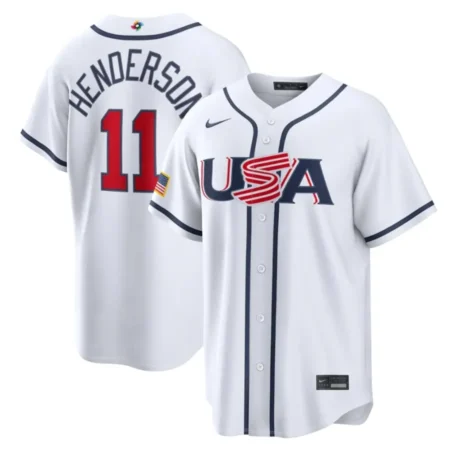 USA Baseball Gunnar Henderson White 2026 World Baseball Classic Home Stadium Jersey