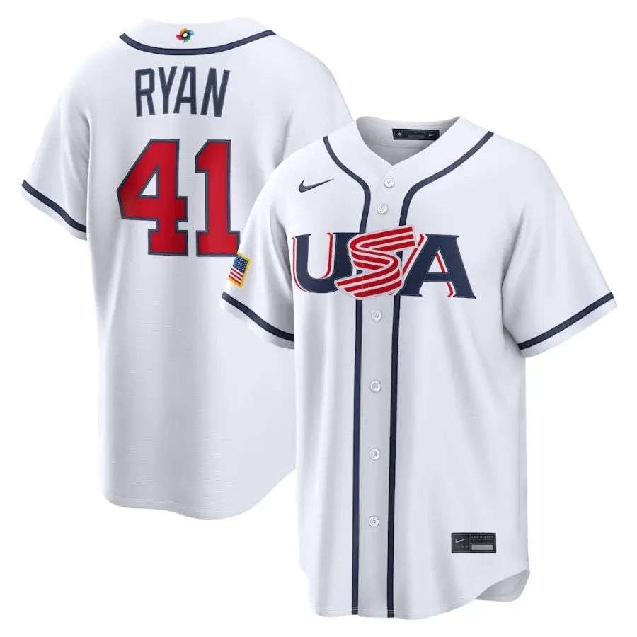 USA Baseball Joe Ryan White 2026 World Baseball Classic Home Stadium Jersey