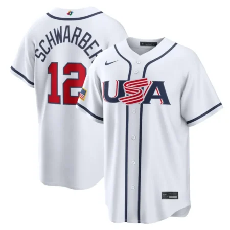 USA Baseball Kyle Schwarber White 2026 World Baseball Classic Home Stadium Jersey