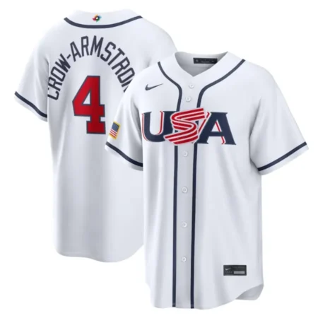 USA Baseball Pete Crow-Armstrong White 2026 World Baseball Classic Home Stadium Jersey