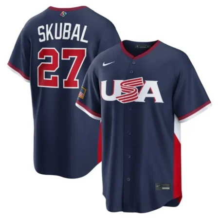 USA Baseball Tarik Skubal Navy 2026 World Baseball Classic Road Stadium Jersey