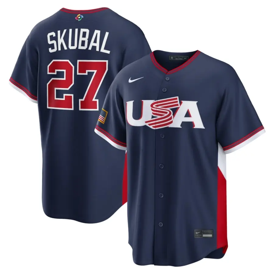 USA Baseball Tarik Skubal Navy 2026 World Baseball Classic Road Stadium Jersey