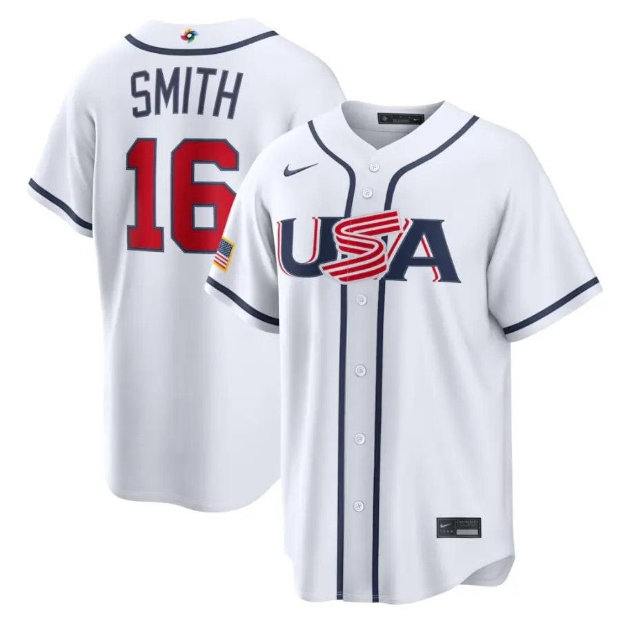 USA Baseball Will Smith White 2026 World Baseball Classic Home Stadium Jersey