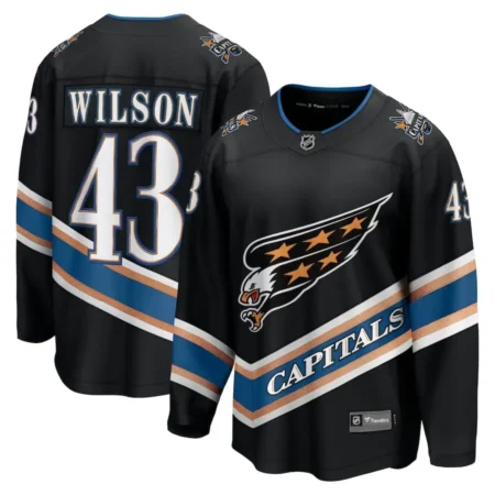 Washington Capitals Tom Wilson Black Alternate 50th Anniversary Premier Stitched Jersey