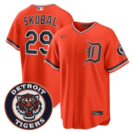 Detroit Tigers Tarik Skubal Nike Orange Alternate Jersey