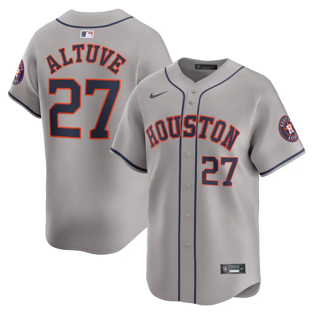 Houston Astros Jose Altuve Nike Gray Away Limited Player Jersey