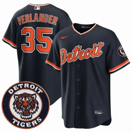 Justin Verlander 2026 Detroit Tigers Navy Jersey