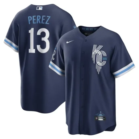 Kansas City Royals Salvador Perez Nike Navy City Connect Player Jersey