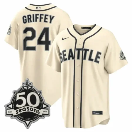 Ken Griffey Jr. Seattle Mariners 2026 Cream Alternate Stadium Jersey Stitched