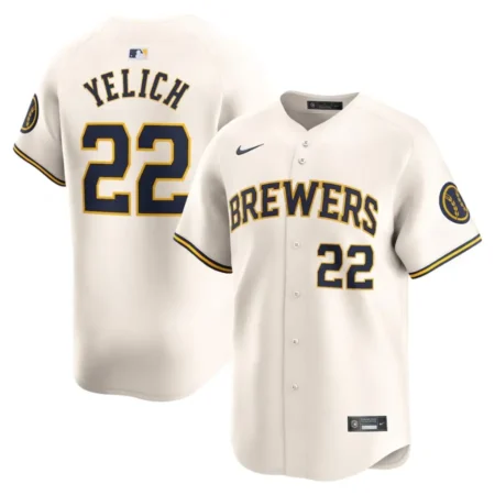 Milwaukee Brewers Christian Yelich Cream Home Limited Player Jersey