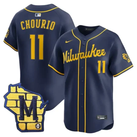 Milwaukee Brewers Jackson Chourio Navy Alternate 2 Limited Jersey