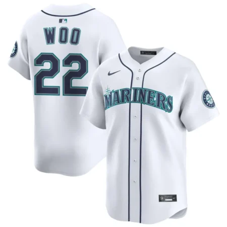 Seattle Mariners Bryan Woo Nike White Home Jersey