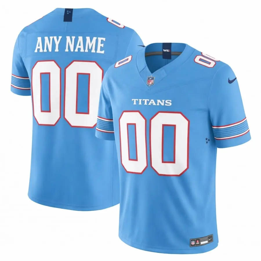 Tennessee Titans Custom Light Blue Vapor F.U.S.E. Sewn Down Limited Jersey
