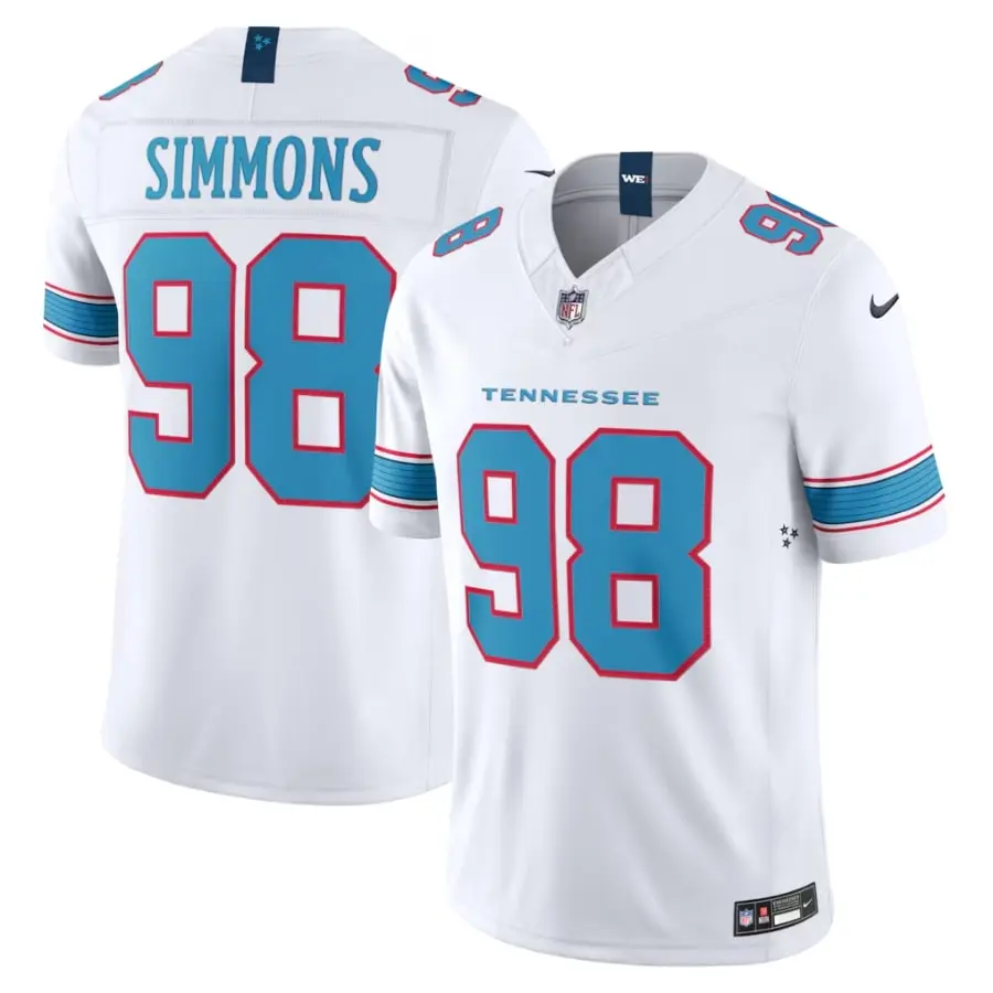 Tennessee Titans Jeffery Simmons White Vapor F.U.S.E. Sewn Down Limited Jersey