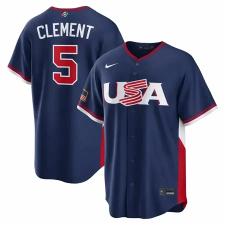 USA Ernie Clement Navy 2026 World Baseball Classic Jersey Stitched