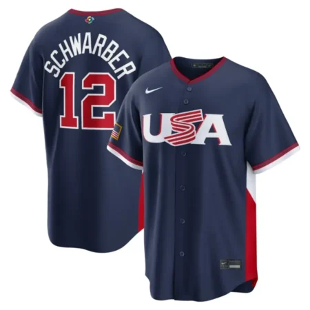 USA Kyle Schwarber Navy 2026 World Baseball Classic Road Jersey Stitched