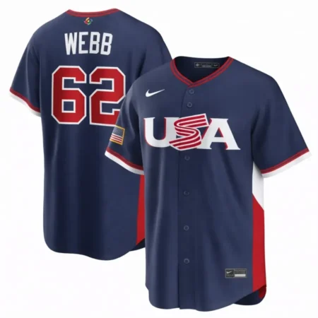 USA Logan Webb Navy 2026 World Baseball Classic Jersey Stitched