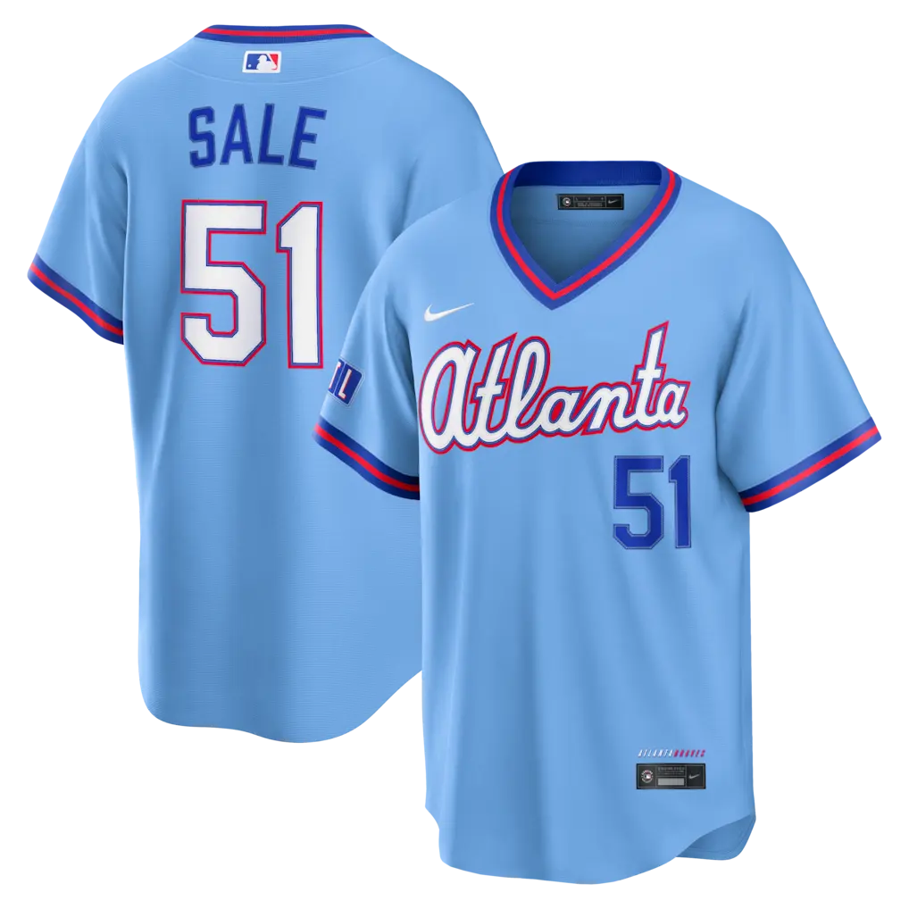 Braves Chris Sale Powder Blue 2026 City Connect Jersey Stitched