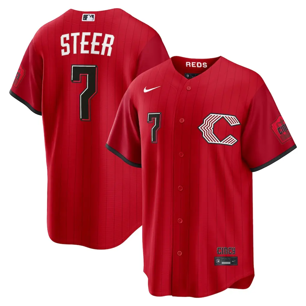 Reds Spencer Steer Red 2026 City Connect Jersey Stitched