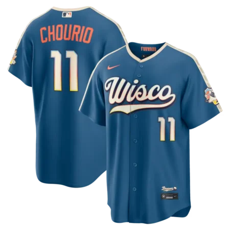 Brewers Jackson Chourio Mineral Blue 2026 City Connect Jersey Stitched