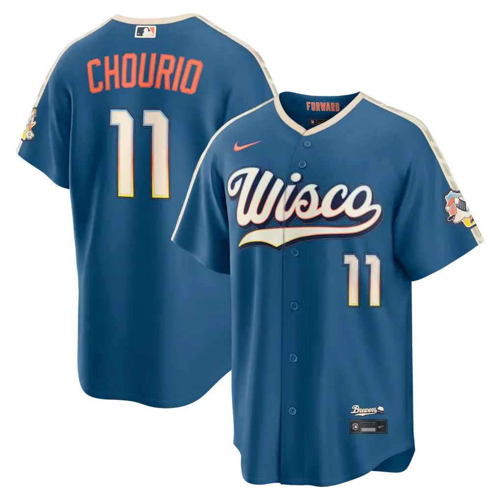 Brewers Jackson Chourio Mineral Blue 2026 City Connect Jersey Stitched