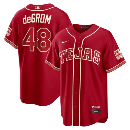 Men's Texas Rangers Jacob deGrom Nike Red 2026 City Connect Stadium Jersey