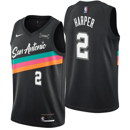 San Antonio Spurs 2025-2026 City Edition #2 Dylan Harper Jersey - Black