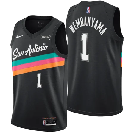 Victor Wembanyama San Antonio Spurs 2025-2026 City Edition Jersey Stitched – Black